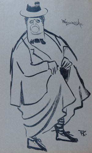 Karol Frycz (1877-1963), Paulina Wojnowska; z „Teki Melpomeny. Autolitografie (Karykatury artystów w rolach)”, Kraków 1904