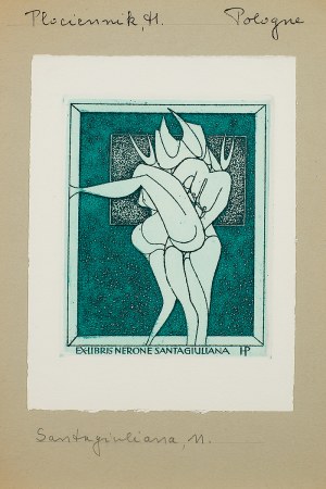 Henryk Płóciennik (ur. 1933 Łódź), Ex libris Nerone Santagiuliana, 1969 r.