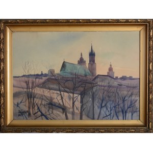 Franciszek TUREK (1882-1947), Panorama Krakowa z Kościołem Mariackim
