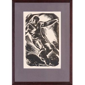 Stanisław Raczyński (1903 - 1982) Piłka nożna, z teki „Sport w grafice”, 1954