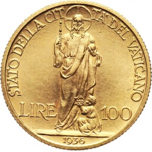 Vatican, Pius XI, 100 Lire 1936