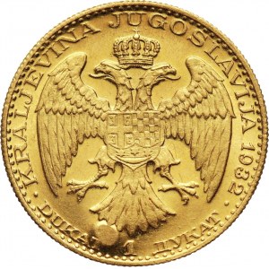 Yugoslavia, Alexander I, Ducat 1932, Ear of corn countermark