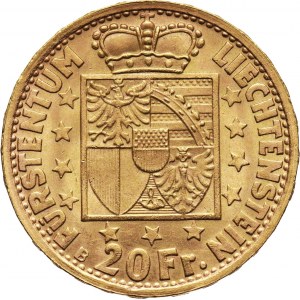 Liechtenstein, Franz Joseph II, 20 Francs 1946