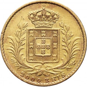 Portugal, Louis I, 2000 Reis 1866