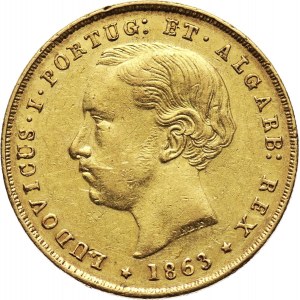 Portugal, Louis I, 5000 Reis 1863