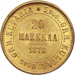 Finland, 20 Markkaa 1878 S