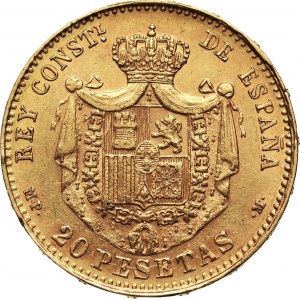 Hiszpania, Alfons XIII, 20 peset 1890 (18-90), Madryt