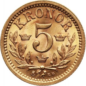 Szwecja, Oskar II, 5 koron 1901 EB