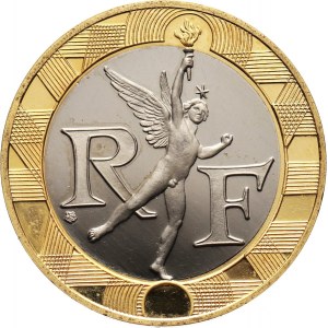 Francja, 10 franków 1988, bimetal