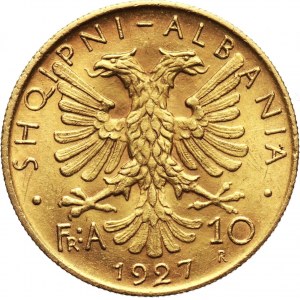 Albania, Amet Zogu, 10 Franga Ari 1927 R, Rome