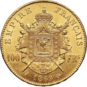 Francja, Napoleon III, 100 franków 1869 A, Paryż