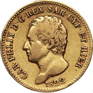 Włochy, Sardynia, Karol Feliks, 20 lirów 1822 L, Turyn