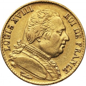 Francja, Ludwik XVIII, 20 franków 1814 A, Paryż