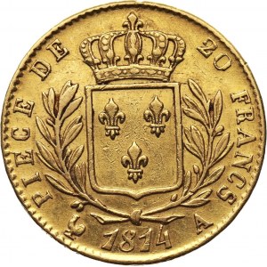 France, Louis XVIII, 20 France 1814 A, Paris