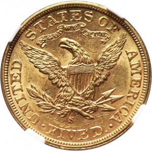 Stany Zjednoczone Ameryki, 5 dolarów 1905 S, San Francisco
