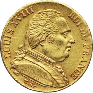 Francja, Ludwik XVIII, 20 franków 1815 L, Bayonne