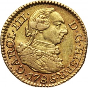 Hiszpania, Karol III, 1/2 escudo 1786 M-DV, Madryt