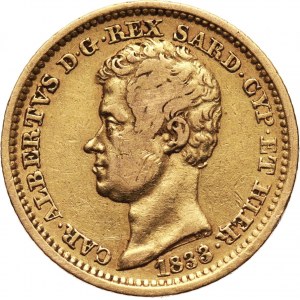 Włochy, Sardynia, Karol Albert, 10 lirów 1833 P, Turyn