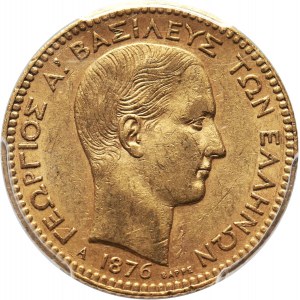 Greece, George I, 20 Drachmai 1876 A, Paris