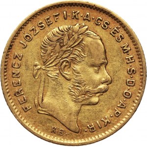 Hungary, Franz Joseph I, 4 Forint = 10 Francs 1876 KB, Kremnitz