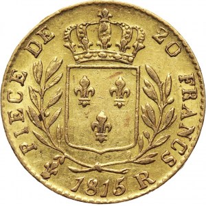 Francja, Ludwik XVIII, 20 franków 1815 R, Londyn