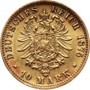 Germany, Baden, Friedrich I, 10 Mark 1875 G, Karlsruhe