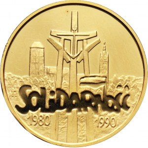 III RP, 200000 złotych 1990, Solidarność, średnica 32 mm