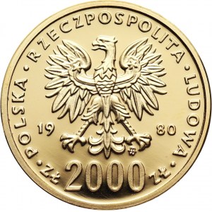 PRL, 2000 złotych 1980, PRÓBA, Zimowe Igrzyska Lake Placid