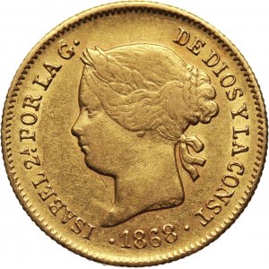 Philippines, Isabel II, Peso 1868, Manila