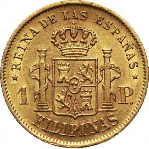 Philippines, Isabel II, Peso 1868, Manila
