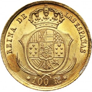 Hiszpania, Izabela II, 100 reali 1855, Sewilla