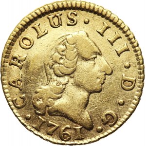 Spain, Charles III, 1/2 Escudo 1761 M-JP, Madrid