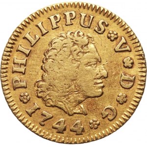 Spain, Philip V, 1/2 Escudo 1744 M-JA, Madrid