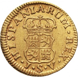 Spain, Charles III, 1/2 Escudo 1760 S-JV, Seville