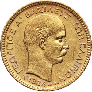 Greece, George I, 20 Drachmai 1884 A, Paris