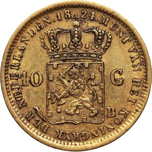 Netherlands, Willem I, 10 Gulden 1824 B, Brussels