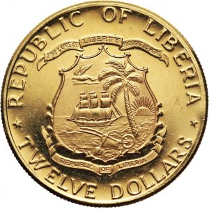 Liberia, 12 dolarów 1965, Prezydent William Tubman