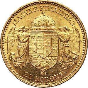 Węgry, Franciszek Józef I, 20 koron 1897 KB, Kremnica