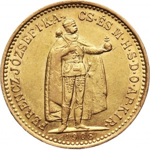 Węgry, Franciszek Józef I, 10 koron 1908 KB, Kremnica