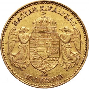 Hungary, Franz Joseph I, 10 Korona 1907 KB, Kremnitz