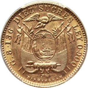 Ecuador, 10 Sucres 1900 JM, Birmingham