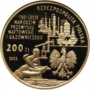Poland, 200 Zlotych 2003, 150th Anniversary of Oil and Gas Industry's Origin