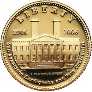 Stany Zjednoczone Ameryki, 5 dolarów 2006 S, 100-lecie Mennicy w San Francisco, stempel lustrzany