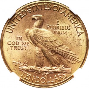 USA, 10 Dollars 1908 D, Denver, Indian head