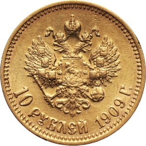 Russia, Nicholas II, 10 Roubles 1909 (ЭБ), St. Petersburg