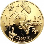 France, set of 3 gold coins, 10, 20 and 50 Euro 2007, Asterix