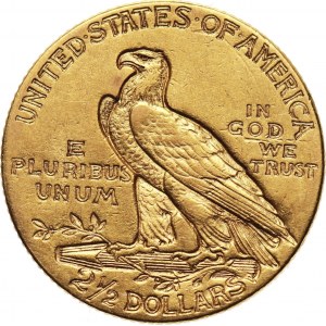 USA, 2 1/2 Dollars 1908, Philadelphia, Indian head