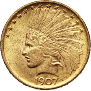 Stany Zjednoczone Ameryki, 10 dolarów 1907, Filadelfia, Indianin