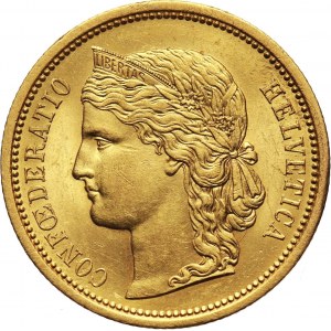 Szwajcaria, 20 franków 1883 B, Berno
