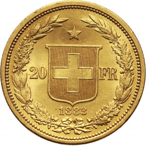 Switzerland, 20 Francs 1883 B, Bern